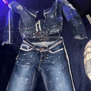 Jean jacket set pants & top